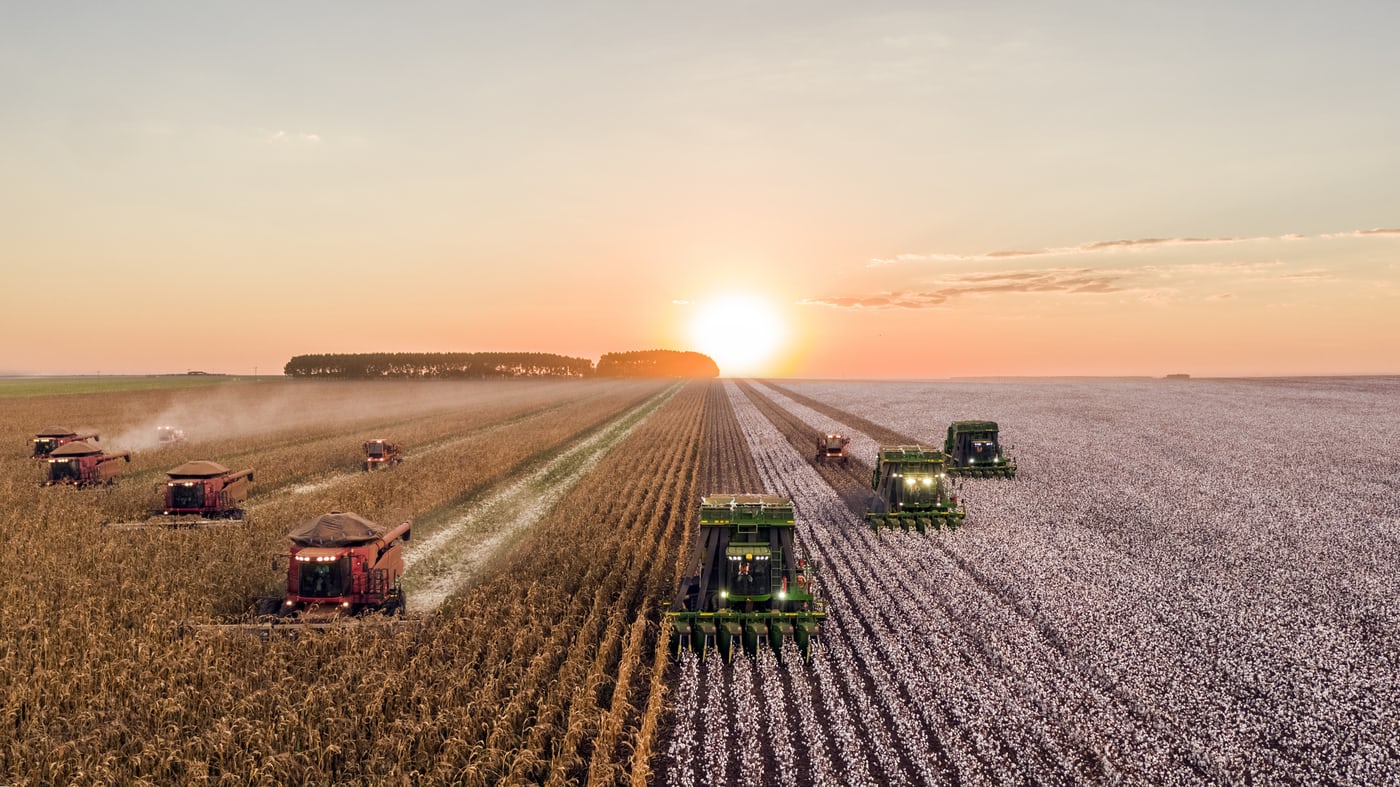 Digital agriculture technology and smart farming equipment in a field
